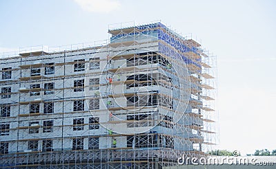 Scaffolding on a Building Under Construction Editorial Stock Photo